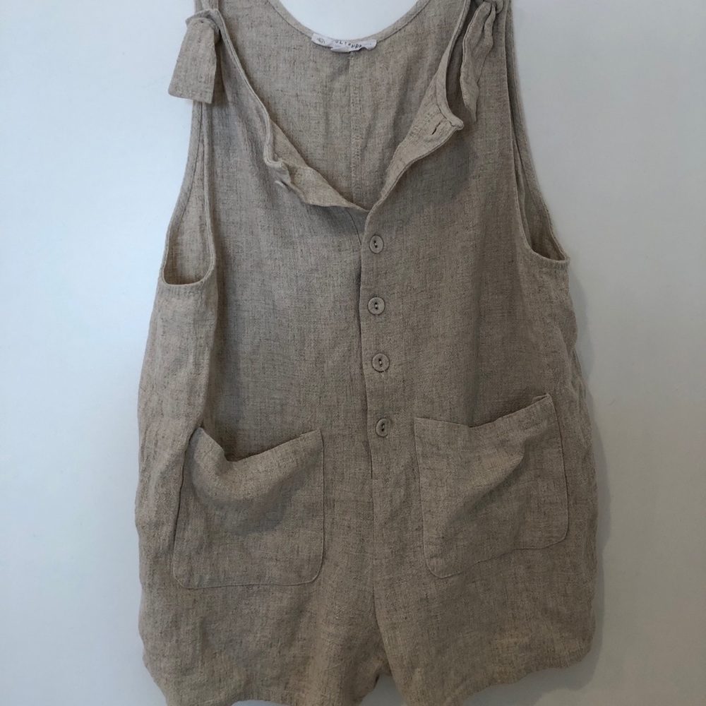 Linen short overalls